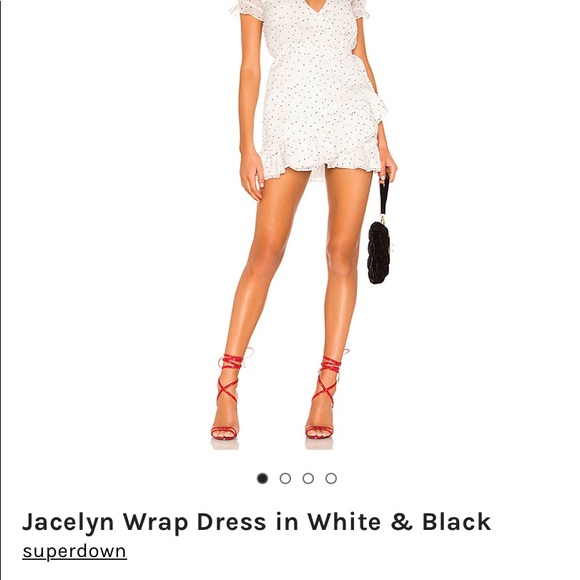 Revolve jacelyn wrap dress in white and black - Picture 6 of 6